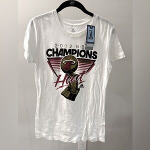 Adidas White Miami Heat Champions Tee